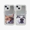 Mirror iPhone Case | Couple Cats & Dogs Who Cares (Buy 2 and get 50% off one)