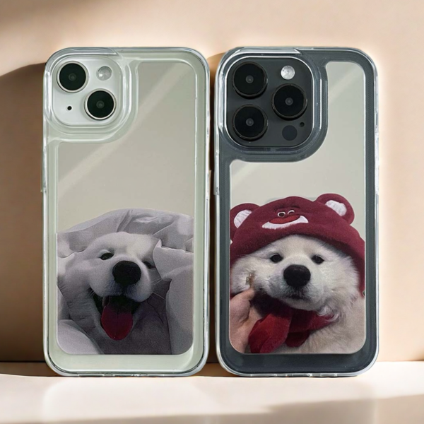 spiceupstudio240606gj2 Mirror iPhone Case | Couple Dogs Samoyed (Buy 2 and get 50% off one)
