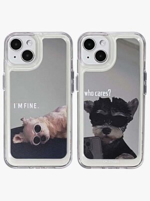 Mirror iPhone Case | Couple Dogs I Am Fine (Buy 2 and get 50% off one)