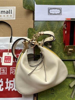 gg Atache Small Shoulder Bag White For Women, Women’s Bags 9in/23cm gg 699409 UXWBG 9109
