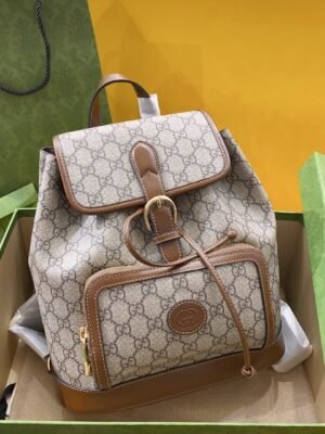 gg Backpack With Interlocking G Brown For Women, Women’s Bags 11.8in/30cm gg ?