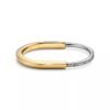 18K T Lock Bangle Half Pav¨¦ Diamonds Bracelet