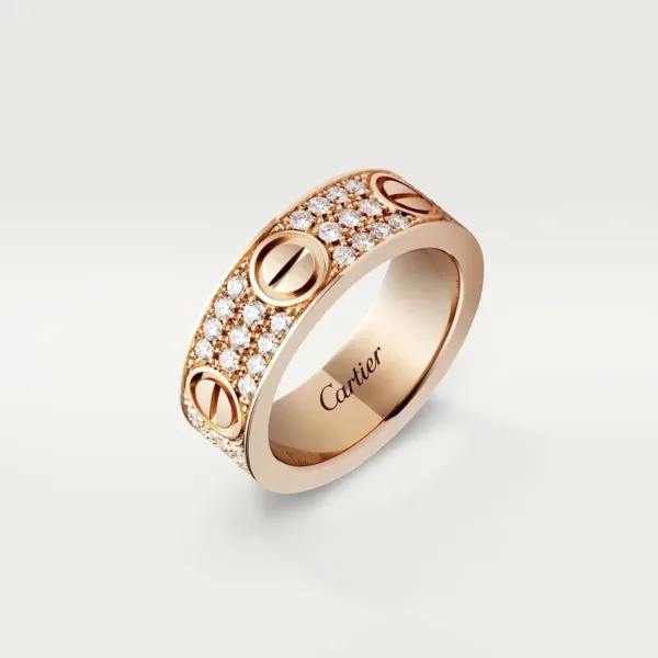 18K Love Diamond-Paved 6.5mm Ring