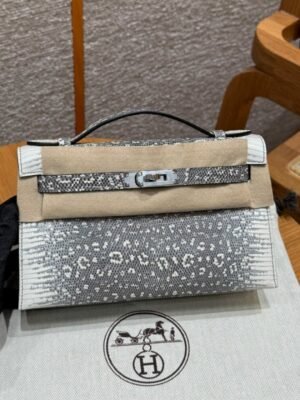 HM HRMS For Women Handbags Shoulder bags Kelly Pochette 100% Lizard