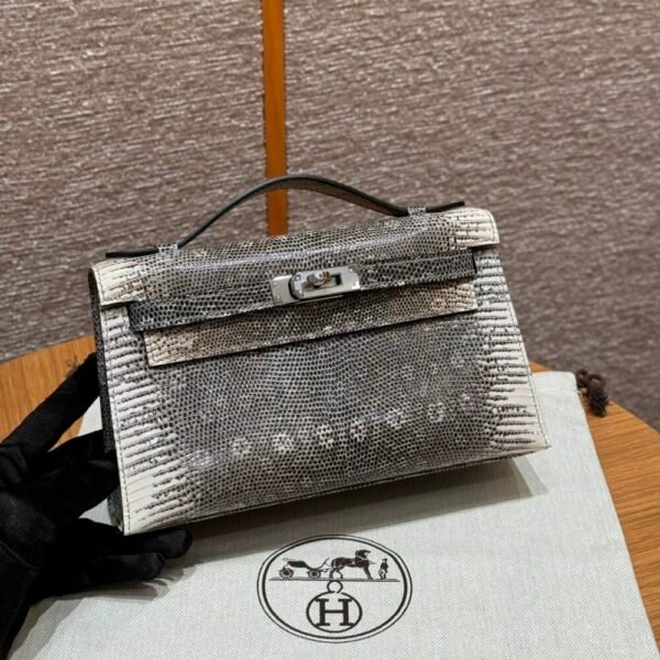 HM HRMS For Women Handbags Shoulder bags Kelly Pochette 100% Lizard