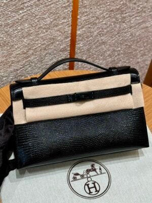 HM HRMS For Women Handbags Shoulder bags Kelly Pochette 100% Lizard