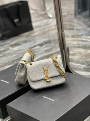 YSSL Jamie Mini Chain Bag Grey For Women, Women’s Bags 6.9in/17.5cm YSL 6981622F9271407