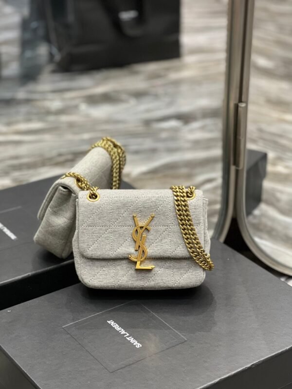 YSSL Jamie Mini Chain Bag Grey For Women, Women’s Bags 6.9in/17.5cm YSL 6981622F9271407