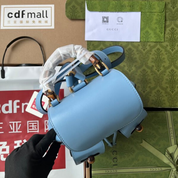 gg Bamboo Small Backpack Blue For Women, Women’s Bags 8.6in/22cm gg ??702101 UZY0T 4338