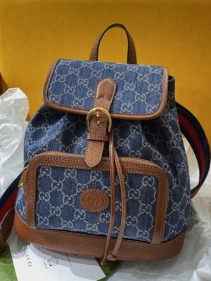 gg Backpack With Interlocking G Blue For Women, Women’s Bags 11.8in/30cm gg