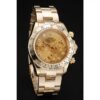 Rolex Cosmograph Daytona Brown Dial Diamond Numerals Gold Case And Bracelet 1454245