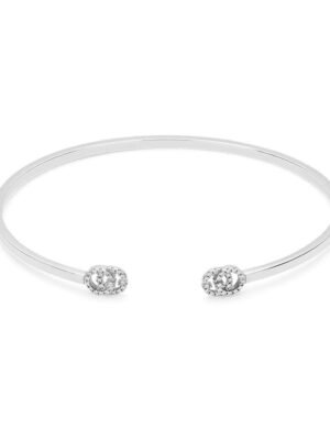 18K Double G Running Diamond Cuff Bracelet